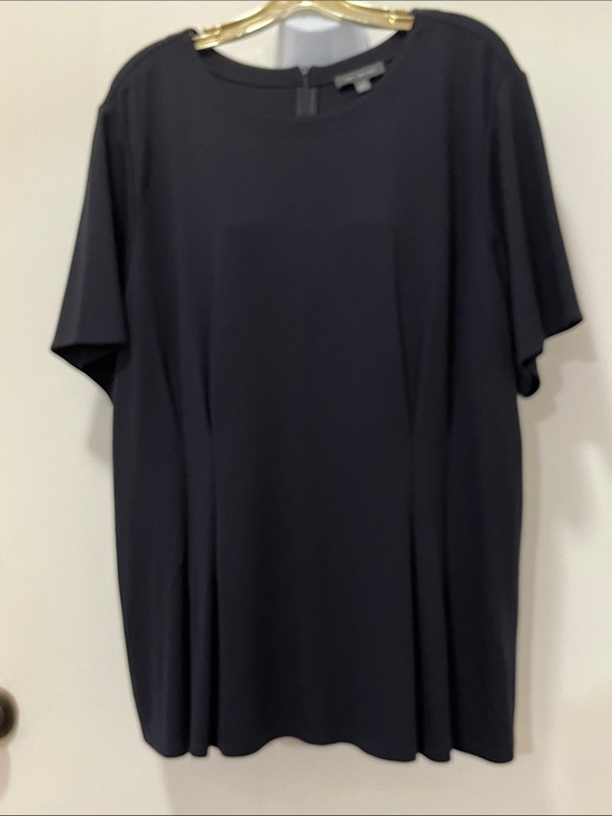 Eileen Fisher Tops - Eileen Fisher Black Short-Sleeve Crewneck Top with Relaxed Drape